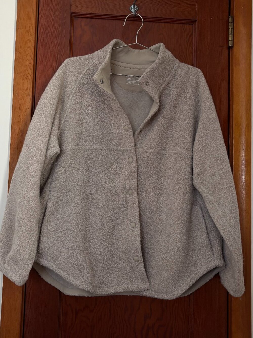 Outdoor Voices Mega Fleece Snap Jacket in Oat